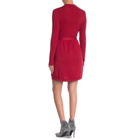 Free People Red French Girl Sweater Mini Dress Red - Picture 3 of 8